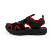 (店+)【FILA】FILA 防撞 護趾 魔鬼氈 涼鞋 中大童鞋 黑紅 Y2182 (3-S423A-002)