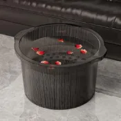 【品質保固】家用泡腳桶成人加大桶身容量養生按摩洗腳盆輕奢高顏值透明足浴盆充氣游泳池 折疊游泳池 耐磨防曬 快速