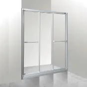 【ITAI 一太】一字三門淋浴門/強化玻璃/雙邊開門(寬121-150x高190cm 含安裝)