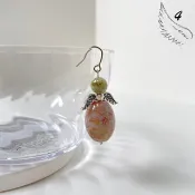 112104珊瑚玉/天然/水晶/飾品/項鏈/耳環/手作/聖誕/聖誕節/新年