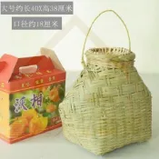 漁獲竹編制品 魚簍道具 竹筐 捕魚 竹籠 有蓋子 黃鱔籠捉魚道具 手編竹簍 #yu0