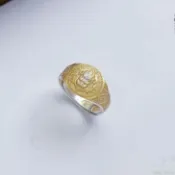 【DS·每日銀】足銀999.9戒指 黃財神吉言描金戒指 3.2g護佑戒指 小眾高級戒指 財運開口指環 財源滾滾來戒指