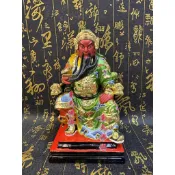 【東天佛俱】黃檀木 5寸6 安金彩繪 關公 關聖帝君 關帝爺 帝君 武財神關公 神像木雕