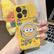 台灣發貨✨小小兵手機殼 神偷奶爸 iPhone17保護殼高顏值 香蕉 支架 蘋果手機套16/15/14 光面硬殼