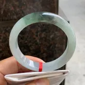 冰種翡翠天然翡翠玉鐲A玉手鐲 玉鈪 • 冰種青苔飄花翡翠福鐲