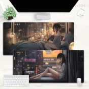 台灣🔥 120*60滑鼠墊加大加厚鎖邊電競辦公超大號桌墊二次元140*70cm長款tw522