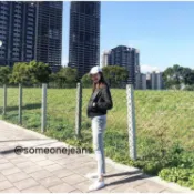 someone jeans 歐美優雅破膝直筒牛仔褲 原價1080 (S~XXL) C00570137F03