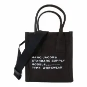 【MARC JACOBS】白標字母帆布直式兩用包 小(黑色)