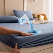 【ALAI寢飾工場】100%防水床包式保潔墊 特大7尺 床包加高型38cm(台灣製/防蹣 多樣專利認證檢驗)