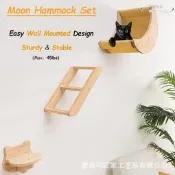 【現貨秒發】貓爬架牆壁懸掛式貓窩木質貓吊床搖搖床寵務完據實木貓眯樓梯架