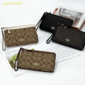 【NEW START精品服飾-員林】Coach 雙層拉鍊 大手拿包 隨身小包 手拿包 零錢包 萬用包 手機包