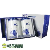 【喝茶閒閒】青花手採金萱茶禮盒/一斤組/精美禮盒/米香/金萱/茶葉/禮盒