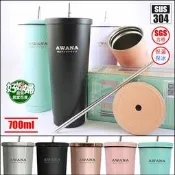 《好媳婦》AWANA【304不鏽鋼城市吸管咖啡杯700ml】SGS合格/環保杯/飲料外帶杯/冰霸杯/保溫保冰MA-700
