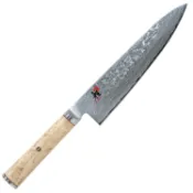 及時雨 生活好物選品 MIYABI 5000MCD 34373-201-0 20cm 主廚刀 101層大馬士革紋 MC63不鏽鋼 天然樺木手柄 米色