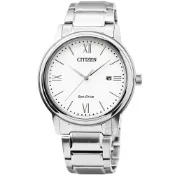 (店+)【CITIZEN 星辰】【柒號本舖】CITIZEN星辰ECO-DRIVE光動能石英鋼帶錶-白 / AW1670-82A