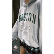 🧸Brandy Melville CHRISTY BOSTON HOODIE 復古美式校園風波士頓帽T