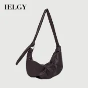 IELGY 女士餃子包 軟皮斜跨百搭休閒大容量