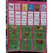 【42格卡片掛袋】7排6格寰宇迪士尼字卡風車出版識字卡kidsread字卡認字置物收藏掛袋 lingumi字卡字卡袋