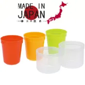 日本製 彩色堆疊塑膠杯組 露營杯 收納杯 漱口杯 旅行隨身杯 5入