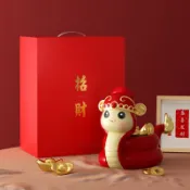 免運/可 蛇年春節吉祥物裝飾品2025新居客廳電視柜辦公室桌面收納擺件禮物 快速出貨