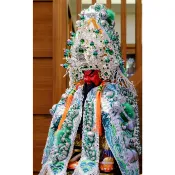 【靜福緣】精緻繡工 『銀龍粒麟龍袍(綠款)(不含神尊神帽) 』神明衣+奉帽』粒子麟粒仔麟神衣佛衣關聖帝君范府王爺