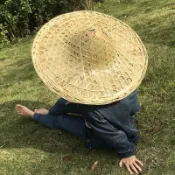 協貿國際日用品生活5館 大號斗笠帽子男竹編制品草帽女防雨防曬釣魚尖頭古風裝飾舞蹈道具