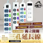 (店+)【HEY!】家電好幫手 MIT延長線 獨立開關 過載斷電 三孔延長線 最新安規 USB插座 三開三插 四開四插 六開六插