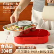 huangjinlang 【可愛卡通】保溫飯盒 便當盒 微波爐飯盒 學生飯盒 密封飯盒 多層飯盒 帶蓋飯盒 櫻桃小丸子 防漏設計 輕巧便攜 午餐必備