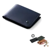 Bellroy Hide & Seek Lo 系列真皮橫式零錢短夾 - 海軍藍 WHSD 送真皮零錢包