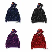 A BATHING APE BAPE CAMO SHARK ZIP UP HOODIE 鯊魚 外套 迷彩 黑 紅 紫 藍