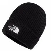 【The North Face】LOGO BOX CUFFED BEANIE 布標針織保暖毛帽_深帽口/可覆耳(3FJX-JK3 黑 N)