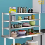 未來屋 【商用加厚不鏽鋼】層架 置物架 工作臺 操作檯 廚房貨架 檯面立架 收納架 多功能收納 承重力強 防鏽耐用 廚房收納 營業用