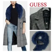 全新GUESS舖薄棉英倫風長大衣(XS=iROO的36號、S=iROO的38號 、M=iROO的40號)(有吊牌)