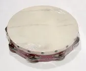 ☆陽光音樂城☆全新 台製品 奧福樂器 10吋鈴鼓 紅色木框 牛皮鼓面 
