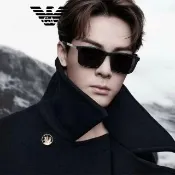 【EMPORIO ARMANI】亞曼尼 亞洲版 時尚太陽眼鏡 金屬彈簧鏡臂 EA4241D 501787 亮黑框深灰鏡片 公司貨