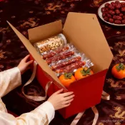 年貨禮盒包裝盒國風空盒春節禮品盒新年中式糕點堅果點心伴手禮 FPOO