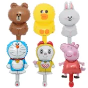 【新店48h出貨】Bobo新款小號卡通line系列布朗熊鋁箔氣球米妮可妮兔莎莉鴨氣球球中球兒童