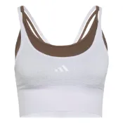 (店+)【adidas 愛迪達】KY3247 adidas SEAMLESS BRA 速幹低強度假兩件自帶杯一體織運動健身 瑜伽內衣 女款