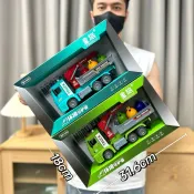 新品｜男孩益智慣性油罐車會講故事帶聲光的環衛車套裝電玩城積分禮品