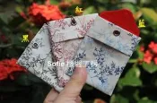 Sofie 機縫工房【藍色小樹葉】分層符袋 香火袋 平安符袋 項鍊符袋 保身福袋 護身符袋 識別證套 悠遊卡套 手工手作