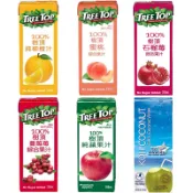 Treetop樹頂100% 蜜桃綜合果汁､蘋果汁､石榴莓綜合果汁､柳橙汁-200ml/瓶、酷椰嶼椰子水 250ml/瓶