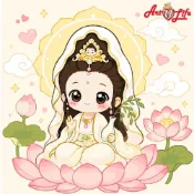 (店+)【ArtLife 藝術生活】AQ044	觀音大士 20*20CM(數字油畫 DIY DIY數字油畫 交換禮物 畫畫玩具)