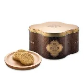 【英記餅家】原粒杏仁餅24入-限定鐵罐(500g/盒 禮盒 附提袋) 澳門原裝｜獨立小包裝 辦公室下午茶 會議點心