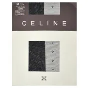 CELINE 賽琳品牌經典繽紛凱旋圖騰LOGO花紋褲襪(深灰黑/M-L)