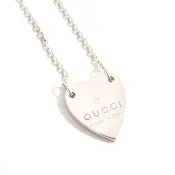 【日本直送 中古美品】GUCCI 古馳 項鍊 223512 J8400 8106 經典標誌 愛心 925銀 飾品 拋光處理