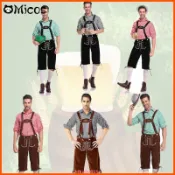 【爆款新品】男子狂歡節德國慕尼黑啤酒節服裝上衣掛脖萊德霍森帽子巴伐利亞調酒師角色扮演花式啤酒派對禮服萬聖節