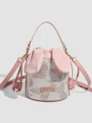 喜挖2店 2026新款蝴蝶刺繡手提包簡約單肩斜後背包高級感輕奢兔耳朵水桶包女