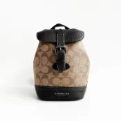 美國百分百【全新真品】COACH 皮包 後背包 斜背包 皮革 專櫃精品 CB928 經典印花 咖啡色 CF48 女神手袋