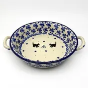 【SOLO 波蘭陶】波蘭製 CA 波蘭陶 26x21CM 雙耳烤盅 小貓玩毛線球系列 CERAMIKA ARTYSTYCZNA