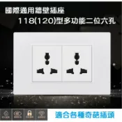 【現貨】118型 萬國插座 全白鋼琴烤 插座 120型面板插座 全球插頭可用 飯店必備 (國際牌星光系列可參考)